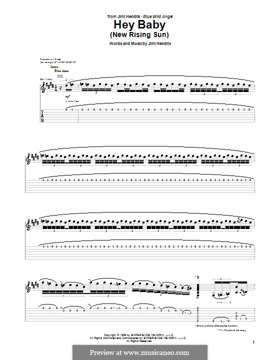 Hey Baby (New Rising Sun): Para guitarra com guia by Jimi Hendrix