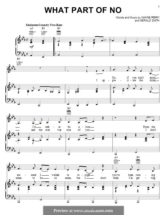 What Part of No: Para vocais e piano (ou Guitarra) by Darrell Perry, Gerard Smith