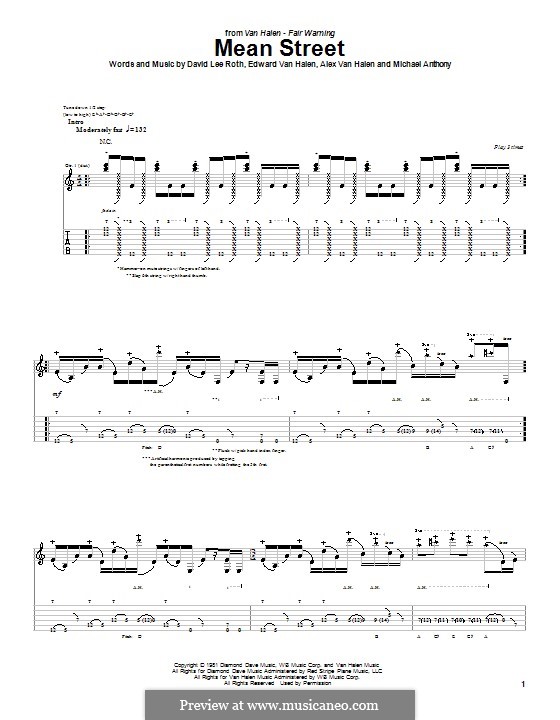 Mean Street (Van Halen): Para guitarra com guia by Alex Van Halen, Edward Van Halen, Michael Anthony