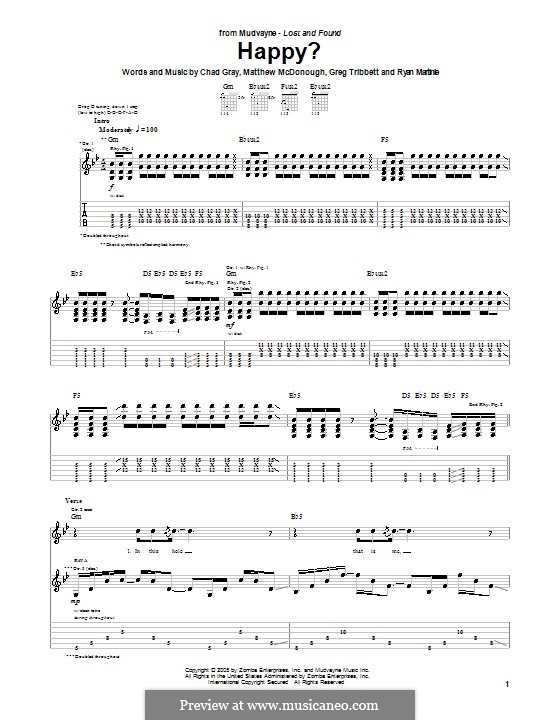 Happy? (Mudvayne): Para guitarra com guia by Chad Gray, Greg Tribbett, Matthew McDonough, Ryan Martinie