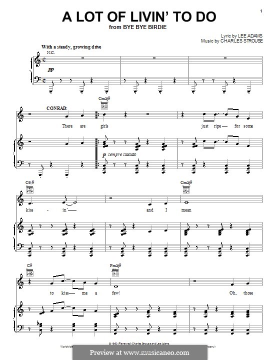 A Lot of Livin' To Do: Para vocais e piano (ou Guitarra) by Charles Strouse