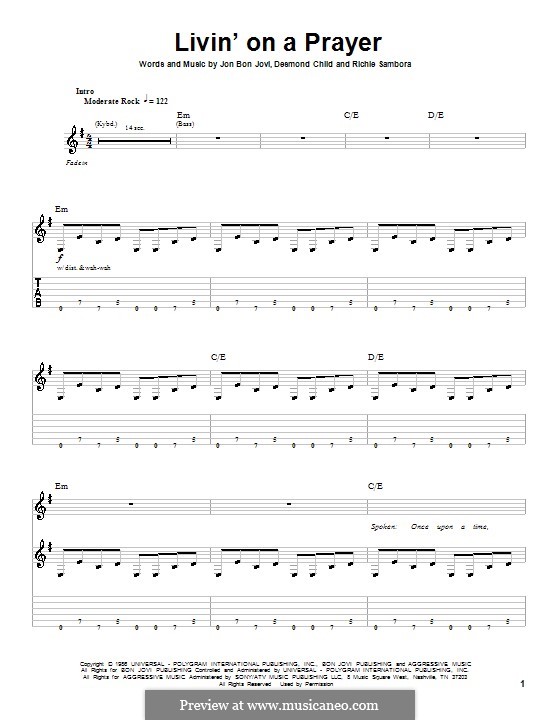 Guitar version: para um único musico (Editado por H. Bulow) by Desmond Child, Jon Bon Jovi, Richie Sambora