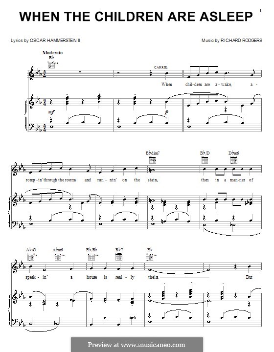 When the Children are Asleep (from Carousel): para vocais,piano ou guitarra by Richard Rodgers