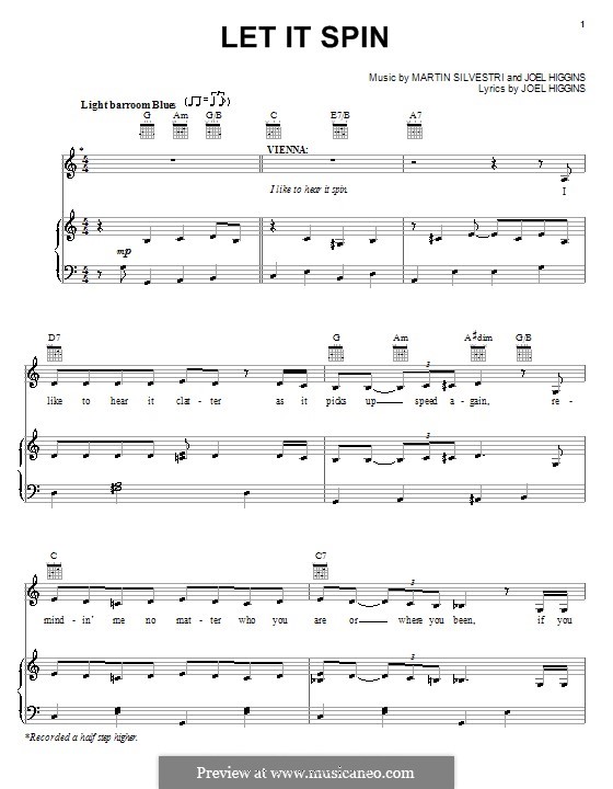 Let It Spin (from Johnny Guitar): Para vocais e piano (ou Guitarra) by Martin Silvestri