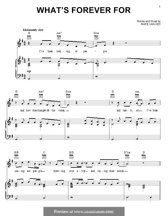 What's Forever for (Michael Martin Murphey): Para vocais e piano (ou Guitarra) by Rafe Van Hoy