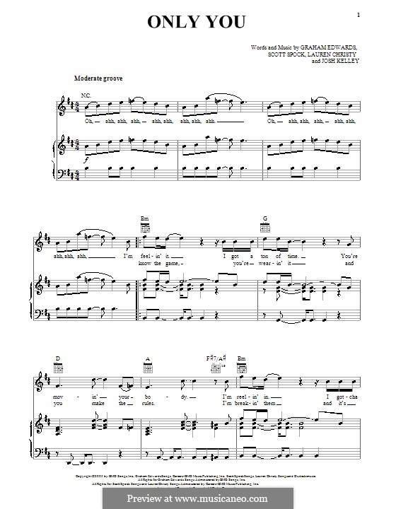 Only You (Josh Kelley): Para vocais e piano (ou Guitarra) by Graham Edwards, Lauren Christy, Scott Spock