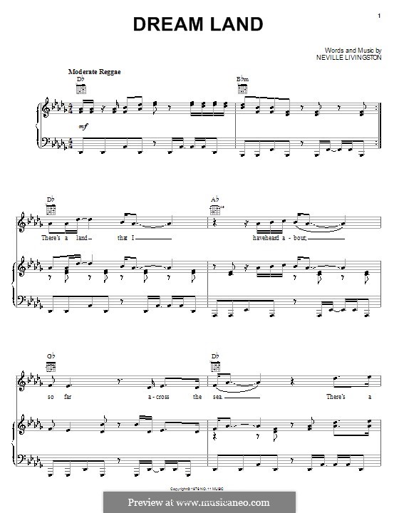 Dream Land (Bob Marley and The Wailers): Para vocais e piano (ou Guitarra) by Neville Livingston