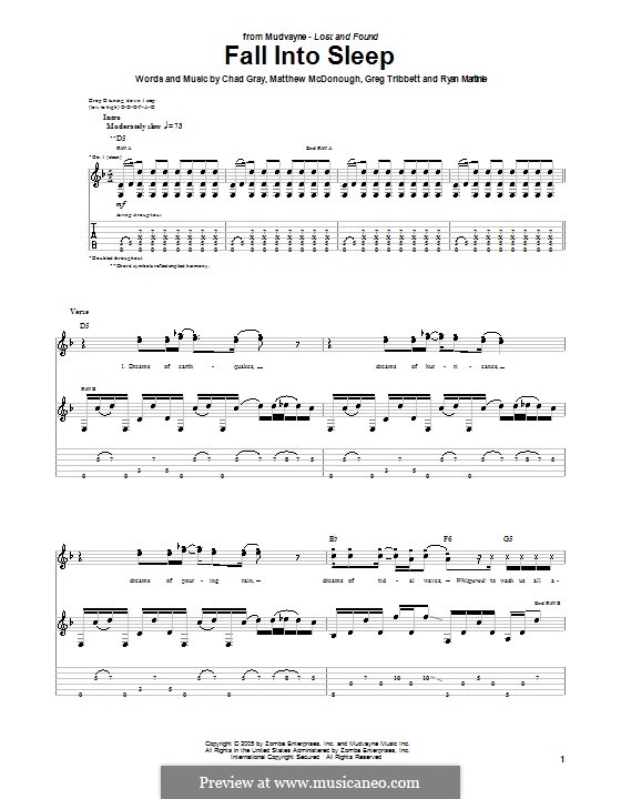 Fall Into Sleep (Mudvayne): Para guitarra com guia by Chad Gray, Greg Tribbett, Matthew McDonough, Ryan Martinie