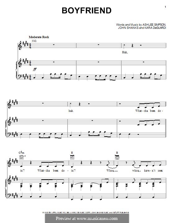 Boyfriend: Para vocais e piano (ou Guitarra) by John M Shanks, Kara DioGuardi