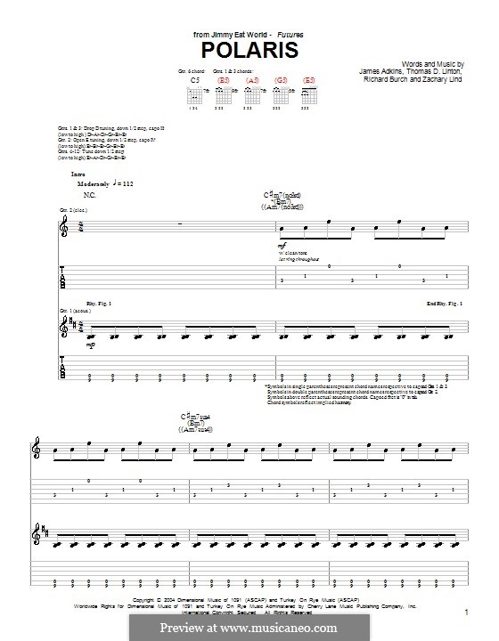 Polaris (Jimmy Eat World): Para guitarra com guia by James Adkins, Richard Burch, Thomas D. Linton, Zachary Lind