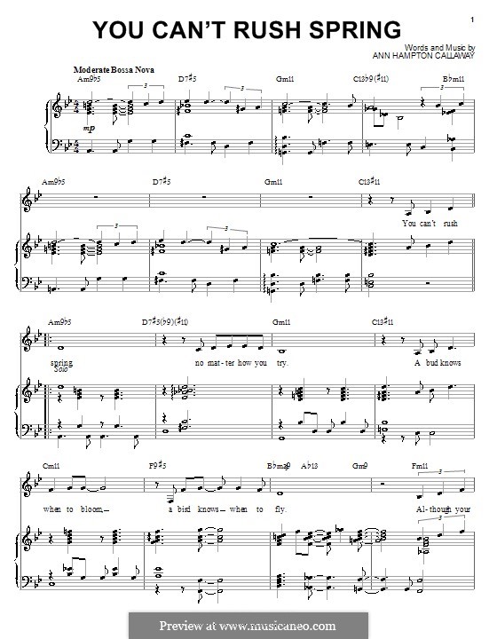 You Can't Rush Spring por A.H. Callaway Partituras on músicaNeo
