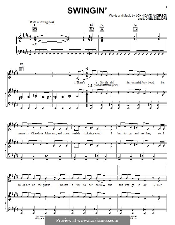 Swingin': Para vocais e piano (ou Guitarra) by John David Anderson, Lionel Delmore