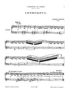 Impromptu for Piano, Op. 21: Improviso para piano by Albert Roussel