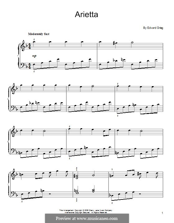 Lyric Pieces, Op.12: No.1 Arietta (F Major) by Edvard Grieg