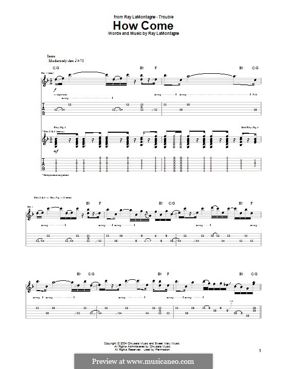 How Come: Para guitarra com guia by Ray LaMontagne