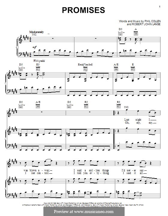 Promises (Def Leppard): Para vocais e piano (ou Guitarra) by Phil Collen, Robert John Lange