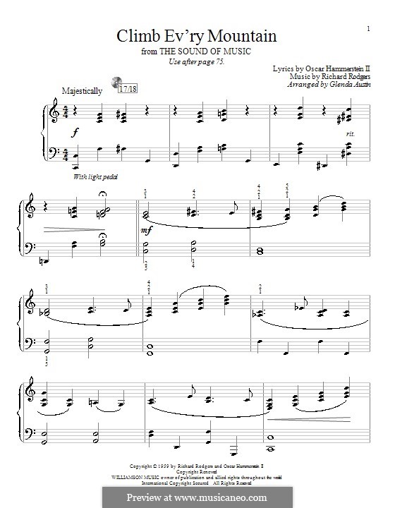Climb Ev'ry Mountain (from The Sound Of Music): Para Piano by Richard Rodgers