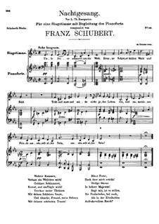Nachtgesang (Night Song), D.314: E flat maior by Franz Schubert