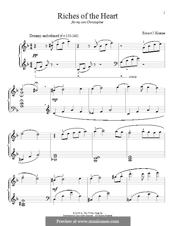 Riches of the Heart: Para Piano by Ernest J. Kramer