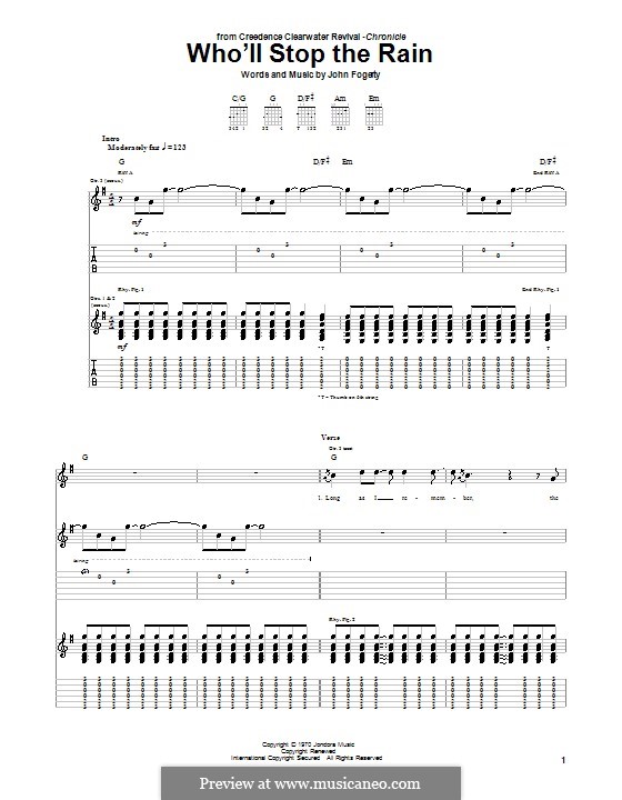 Who'll Stop the Rain (Creedence Clearwater Revival): Para guitarra com guia by John C. Fogerty