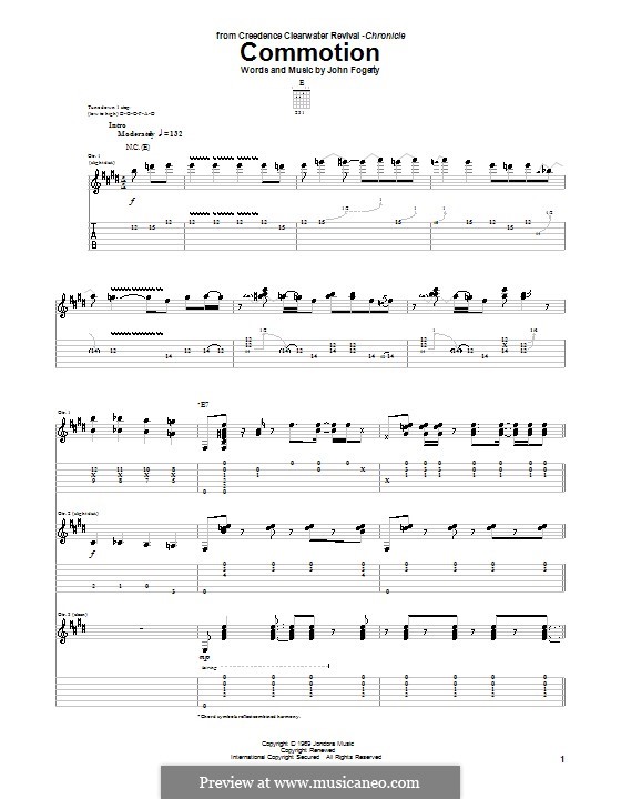 Commotion (Creedence Clearwater Revival): Para guitarra com guia by John C. Fogerty