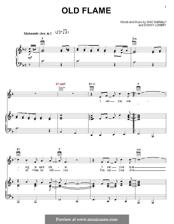 Old Flame (Alabama): Para vocais e piano (ou Guitarra) by Donny Lowery, Mac McAnally