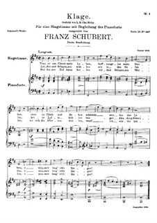 Klage (Sorrow Floods My Life), D.371: B minor by Franz Schubert