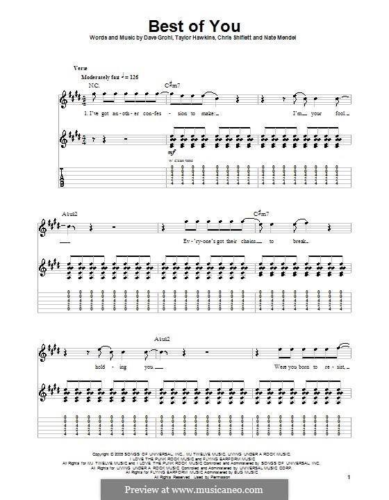 The Best of You (Foo Fighters): Para guitarra com guia by Christopher Shiflett, David Grohl, Nate Mendel, Taylor Hawkins