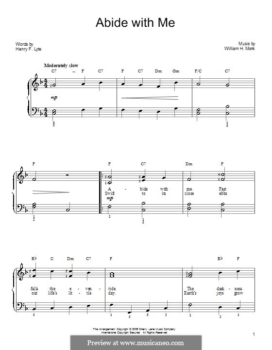 Abide with Me: Facil para o piano by William Henry Monk