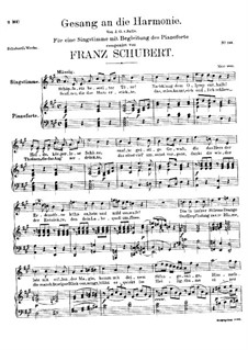 An die Harmonie, D.394: A maior by Franz Schubert
