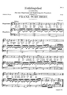 Frühlingslied (Spring Song), D.398: Para vocais e piano by Franz Schubert
