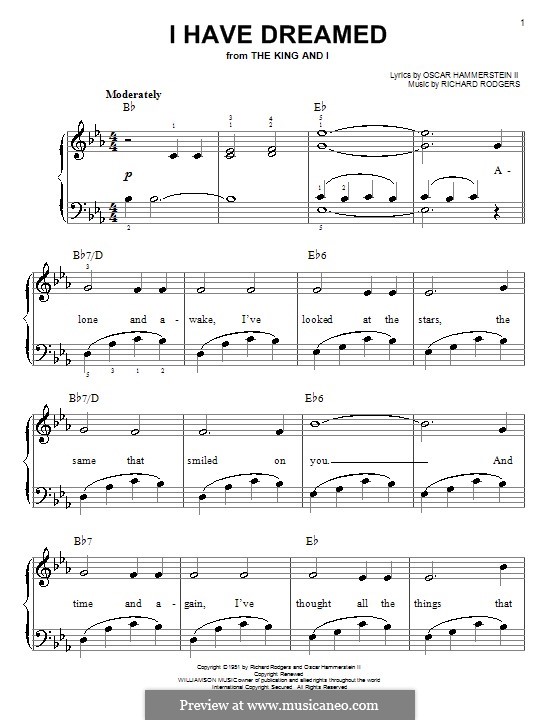 I Have Dreamed (from The King and I): Facil para o piano by Richard Rodgers