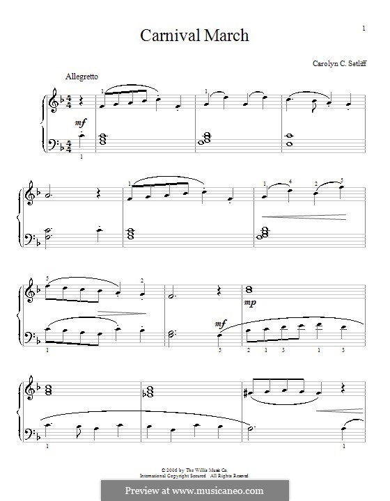 Carnival March: Para Piano by Carolyn C. Setliff