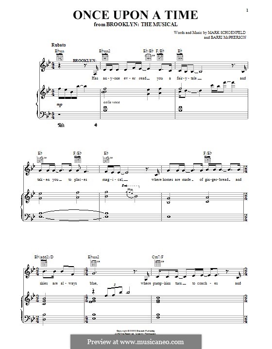 Once Upon a Time (Brooklyn the Musical): Para vocais e piano (ou Guitarra) by Barri McPherson, Mark Schoenfeld