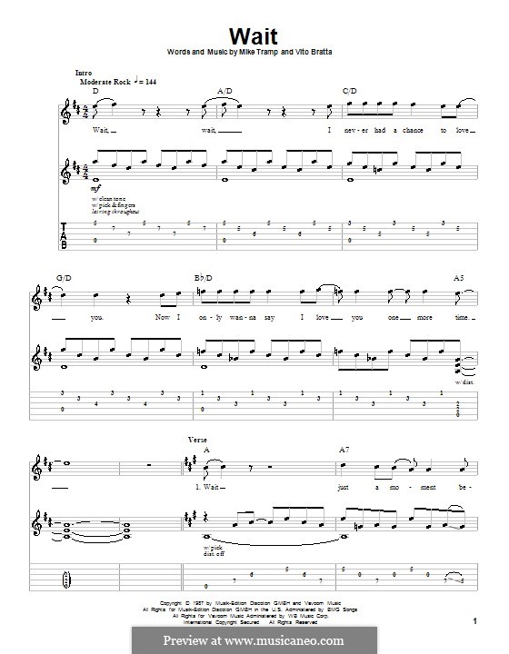 Wait (White Lion): Para guitarra com guia by Mike Tramp, Vito Bratta