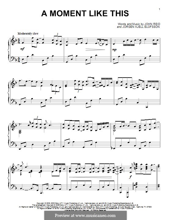 A Moment Like This: Para Piano by John Reid, Jörgen Kjell Elofsson