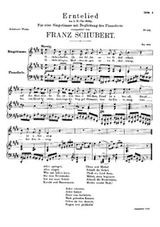 Erntelied (Harvest Song), D.434: E Major by Franz Schubert