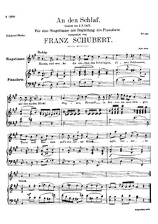 An den Schlaf (To Sleep), D.447: A maior by Franz Schubert