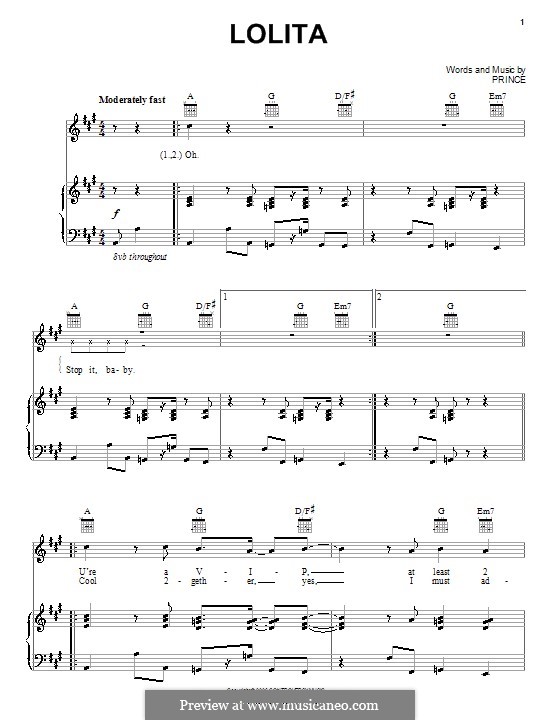 Lolita: Para vocais e piano (ou Guitarra) by Prince
