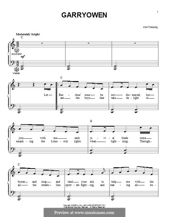 Garryowen: para acordeão by folklore