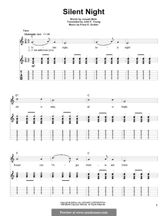 Guitar version: C maior by Franz Xaver Gruber