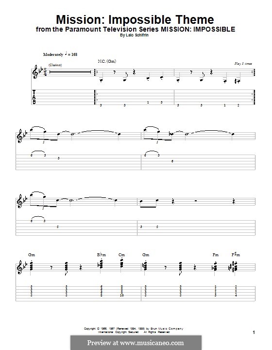 Mission: Impossible Theme: Para guitarra com guia by Lalo Schifrin