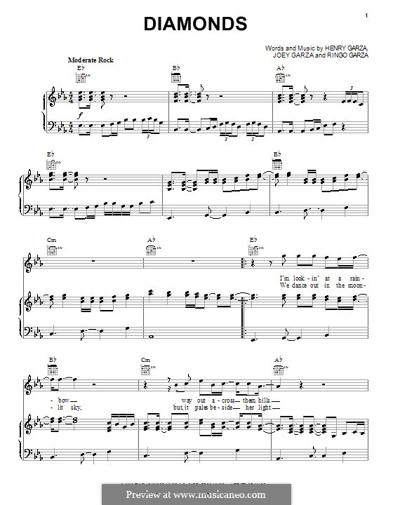 Diamonds (Los Lonely Boys): Para vocais e piano (ou Guitarra) by Henry Garza, Joey Garza, Ringo Garza