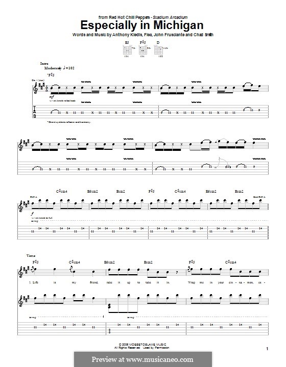 Especially in Michigan (Red Hot Chili Peppers) por Flea, A. Kiedis, C