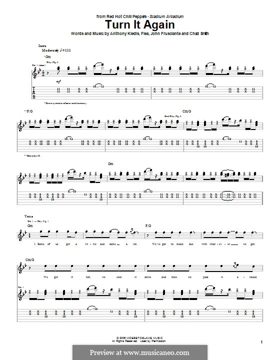Turn it Again (Red Hot Chili Peppers): Para guitarra com guia by Flea, Anthony Kiedis, Chad Smith, John Frusciante