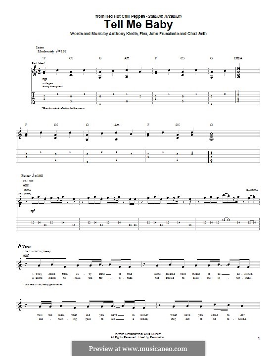 Tell Me Baby (Red Hot Chili Peppers): para guitarras com guia by Flea, Anthony Kiedis, Chad Smith, John Frusciante