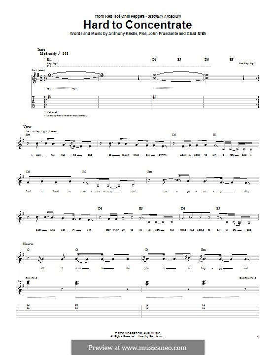 Hard to Concentrate (Red Hot Chili Peppers) por Flea, A. Kiedis, C