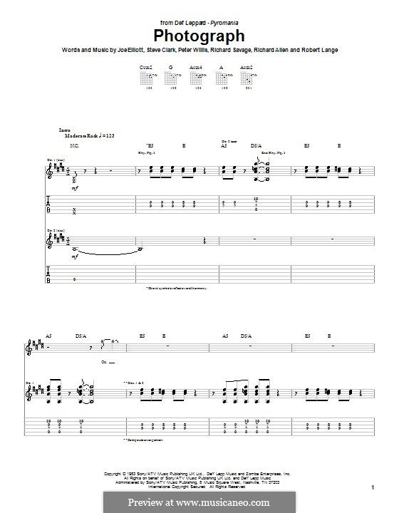 Photograph (Def Leppard) por J. Elliott, P. Willis, R. Allen, R. Savage