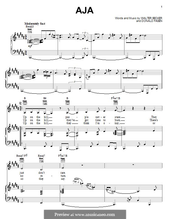 Aja (Steely Dan): Para vocais e piano (ou Guitarra) by Donald Fagen, Walter Becker