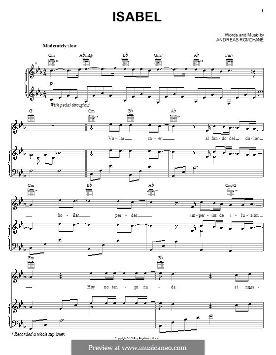 Isabel (Il Divo): Para vocais e piano (ou Guitarra) by Andreas 'Quiz' Romdhane